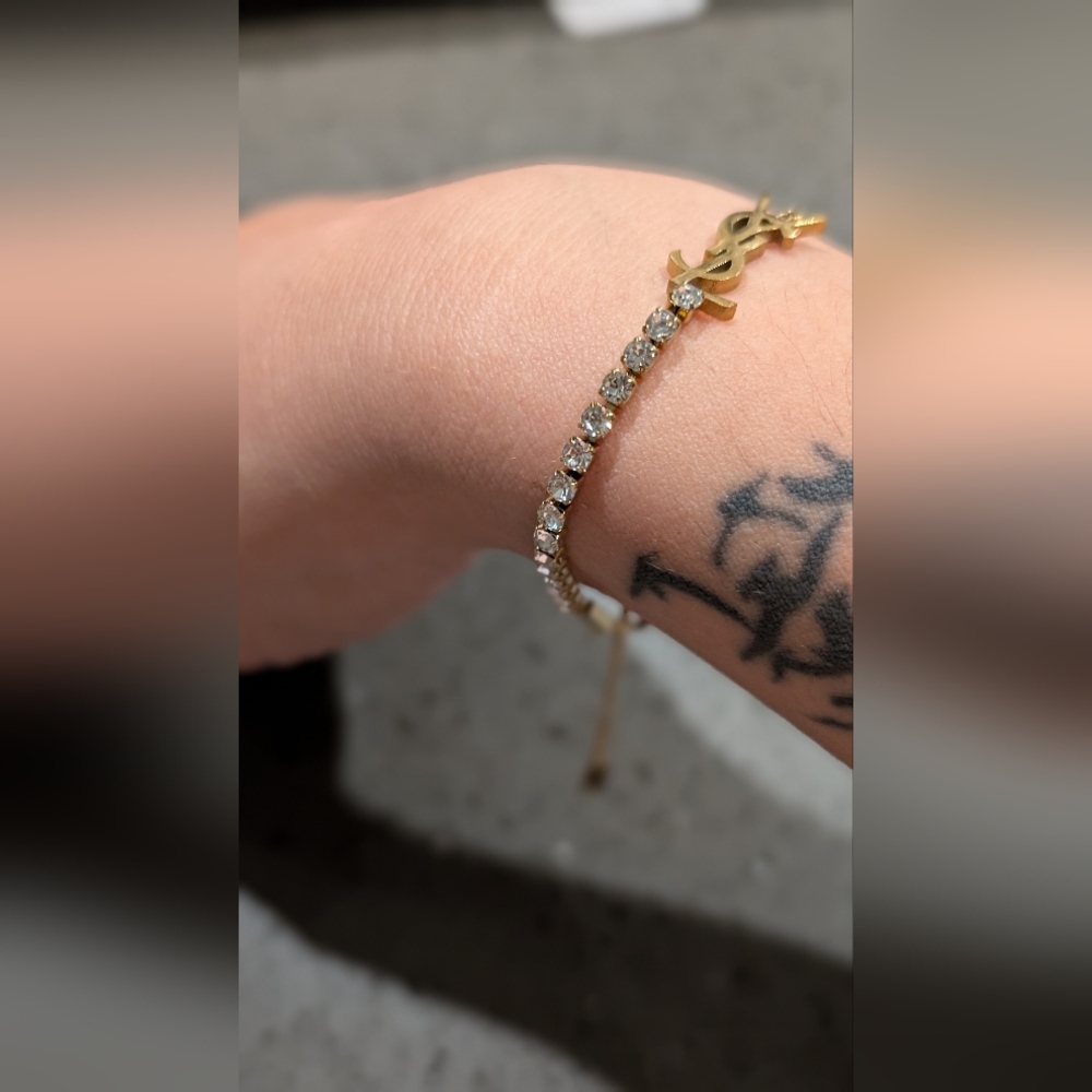 Gold Stainless Steel Yves Saint Laurent Women's Bracelet - Picture 9 of 12
